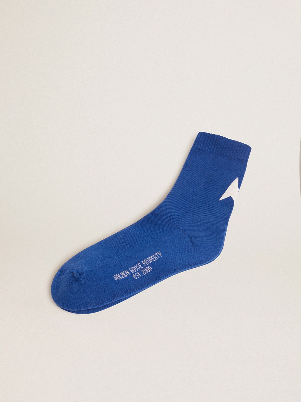 Golden Goose - Royal blue cotton socks with white Golden Goose star in 