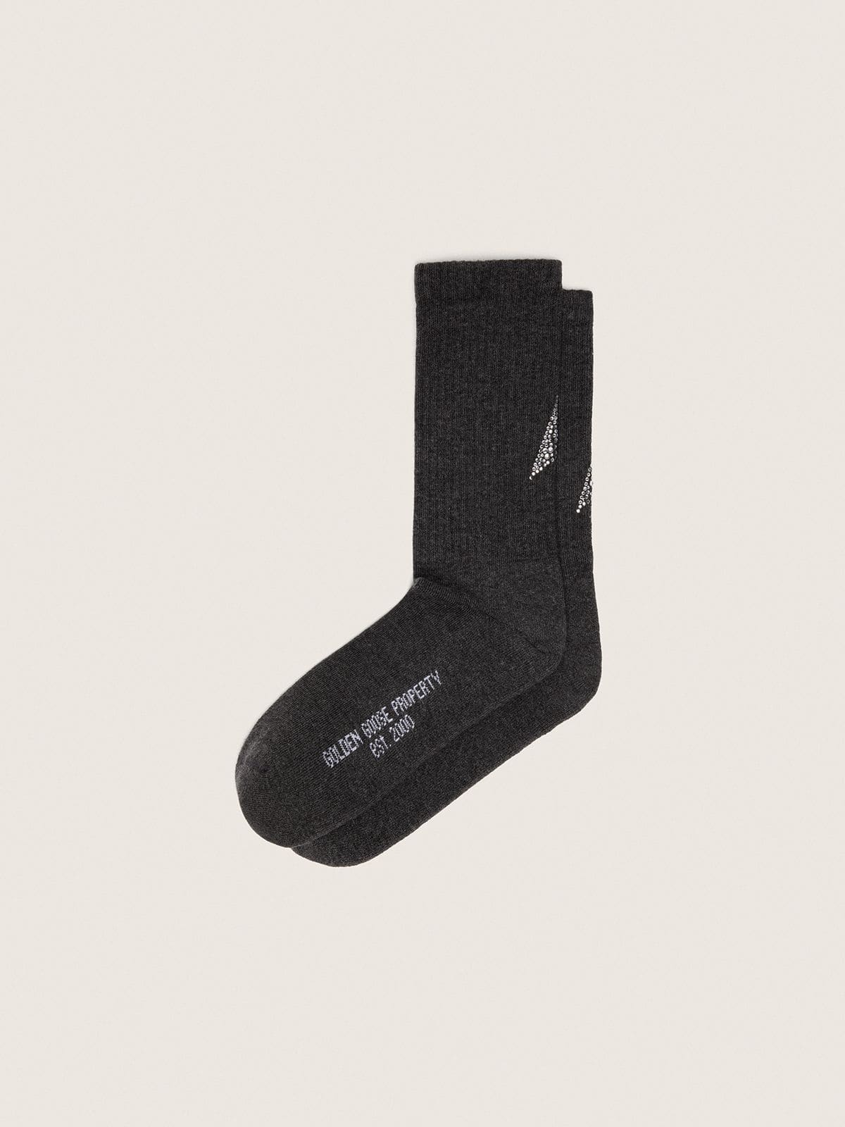 Dark gray socks with crystal star on the back