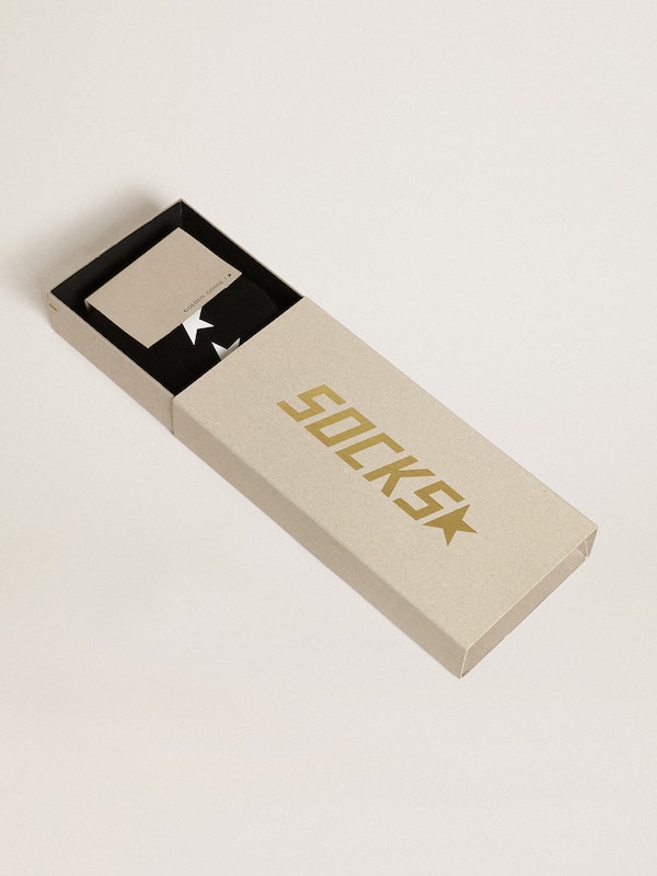 Golden Goose - Black socks with contrasting white stars in 