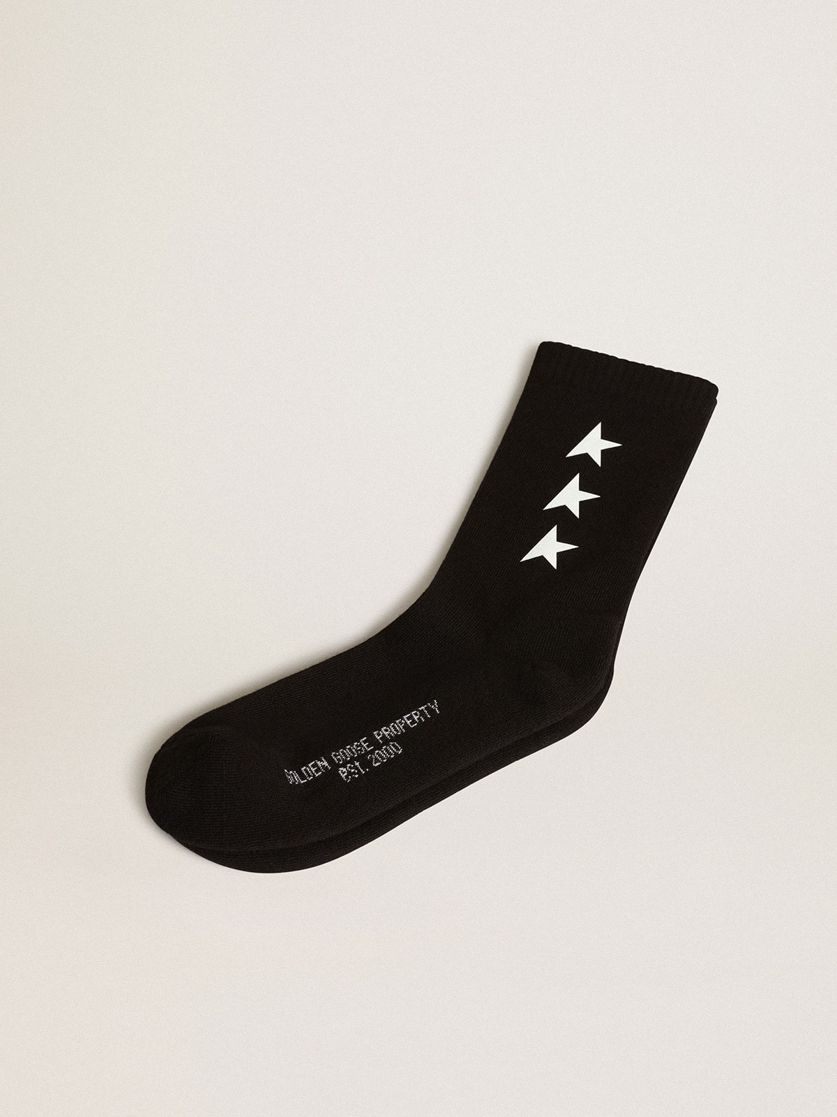 Golden Goose - Black socks with contrasting white stars in 