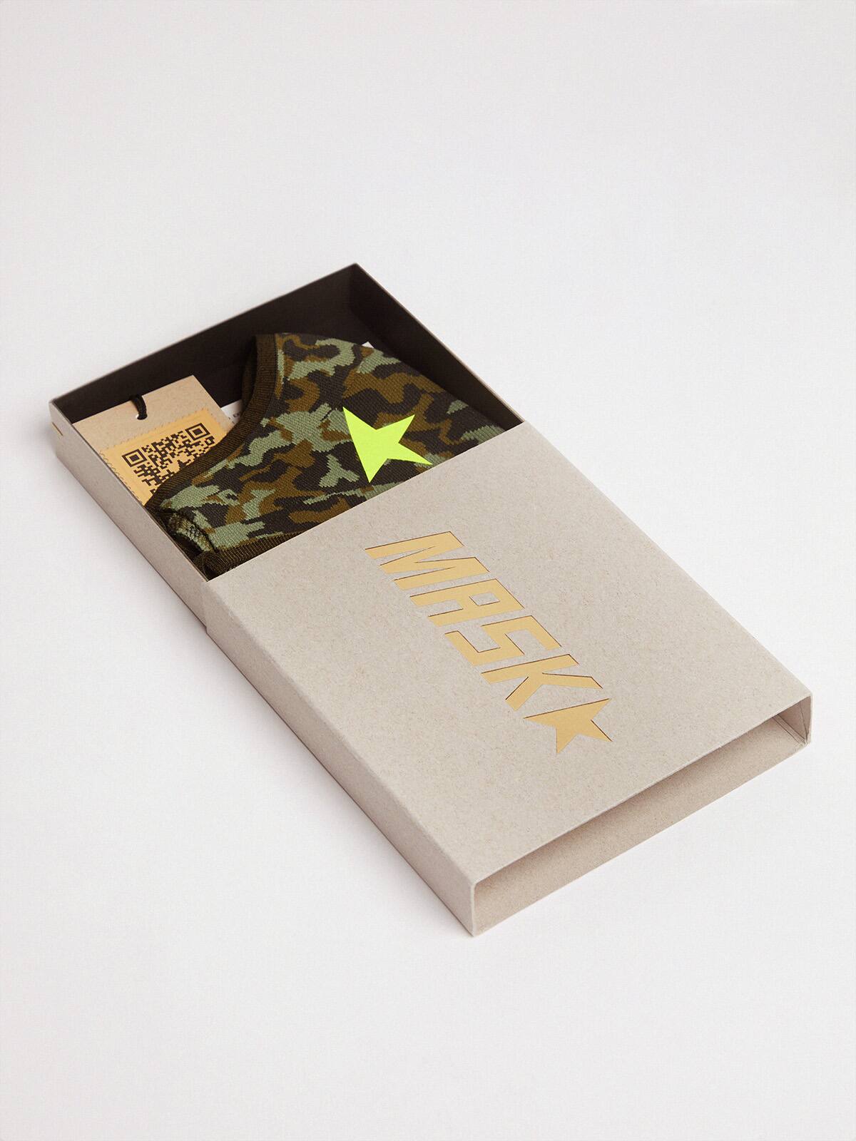 Golden Goose - Camouflage Golden face mask with fluorescent yellow star in 