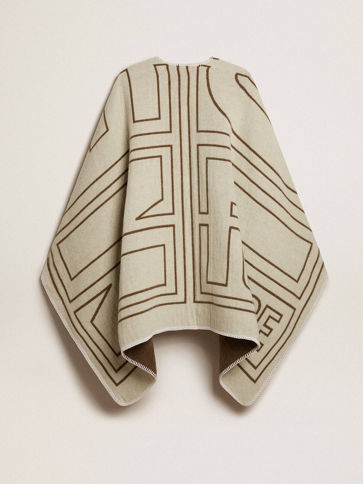 Golden Goose - Double-sided cape in military-green wool blend in 