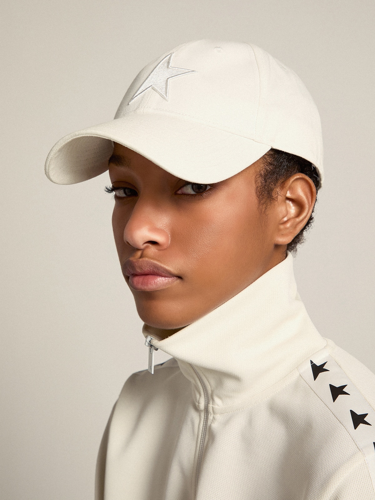 Golden Goose - Cappellino da baseball bianco con stella in 