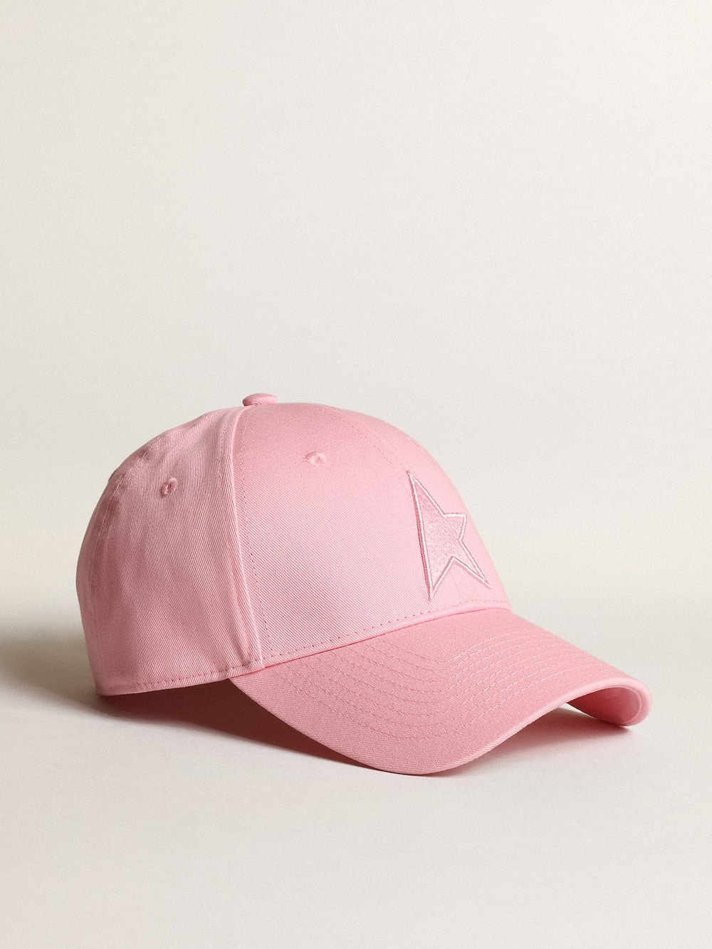 Golden Goose - Cappellino da baseball rosa con stella ton sur ton in 