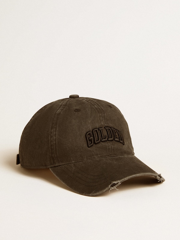 Golden Goose - Gray distressed baseball cap with embroidery in 