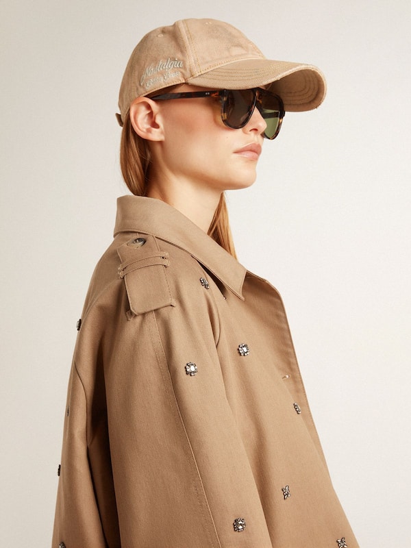 Golden Goose - Beige baseball cap with a lived-in finish in 