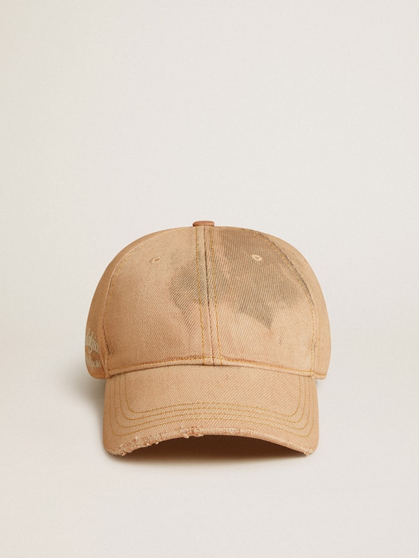 Golden Goose - Beige baseball cap with a lived-in finish in 