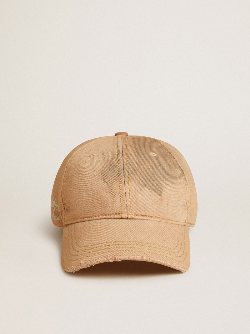 Beige baseball cap with a lived-in finish