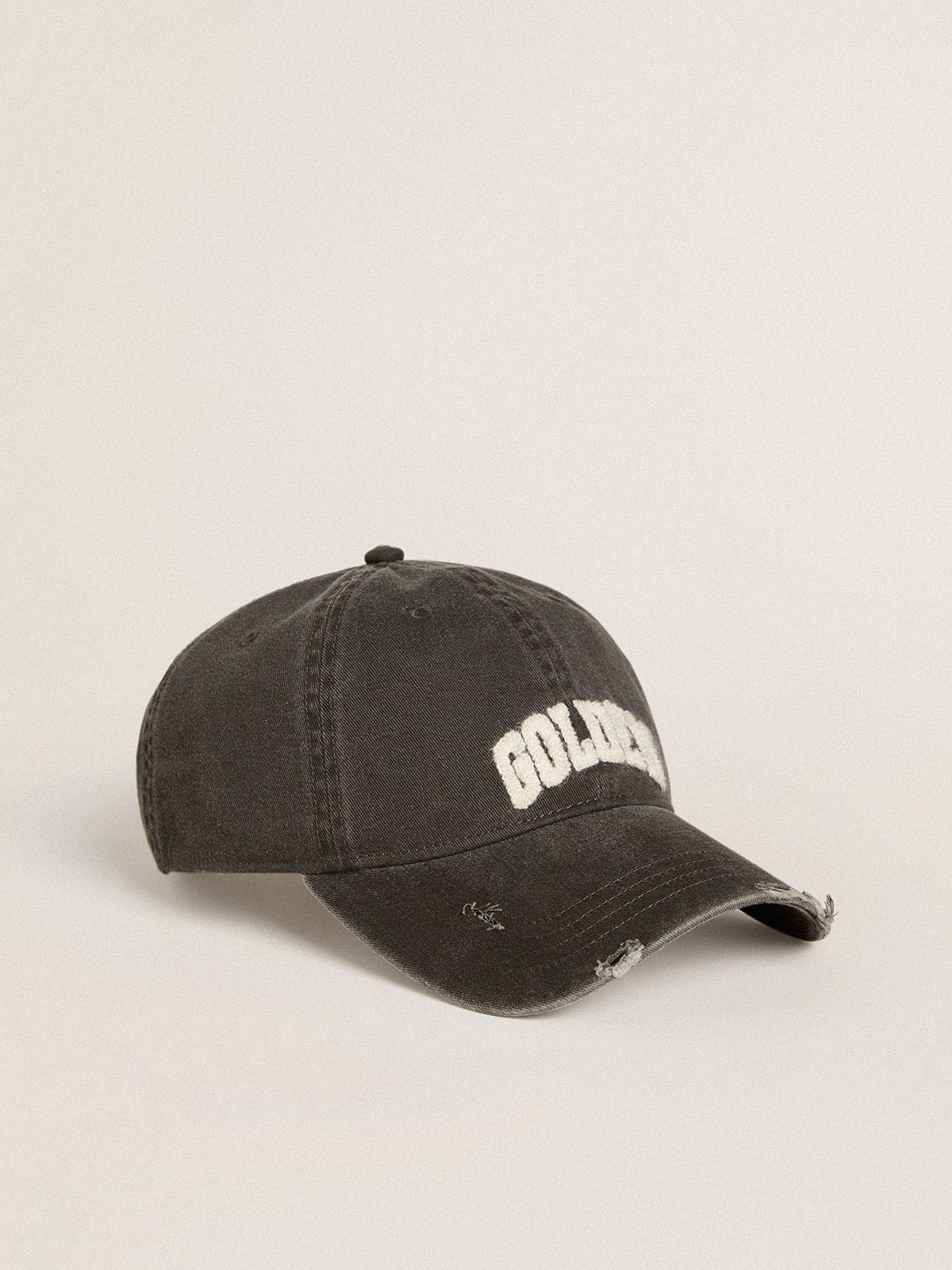Golden Goose - Gray cotton baseball cap with a lived-in finish in 