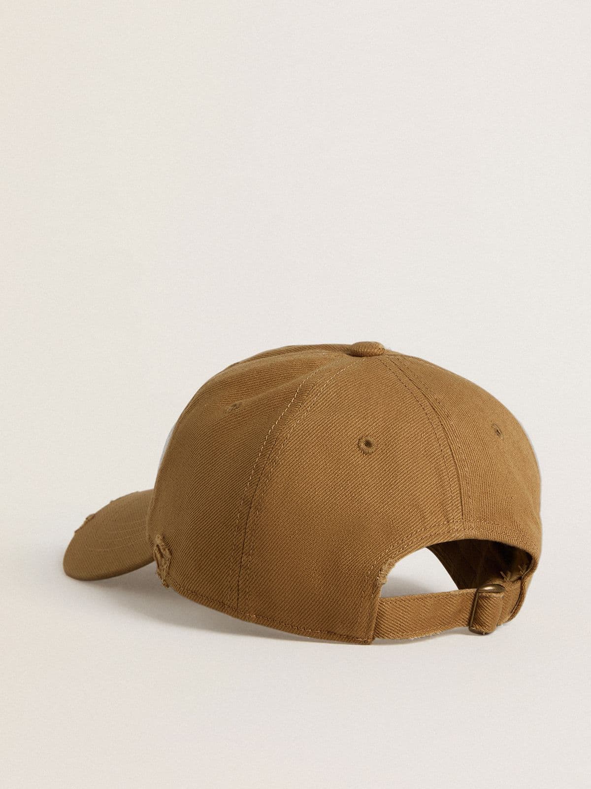 Golden Goose - Beige cotton baseball cap with a lived-in finish in 