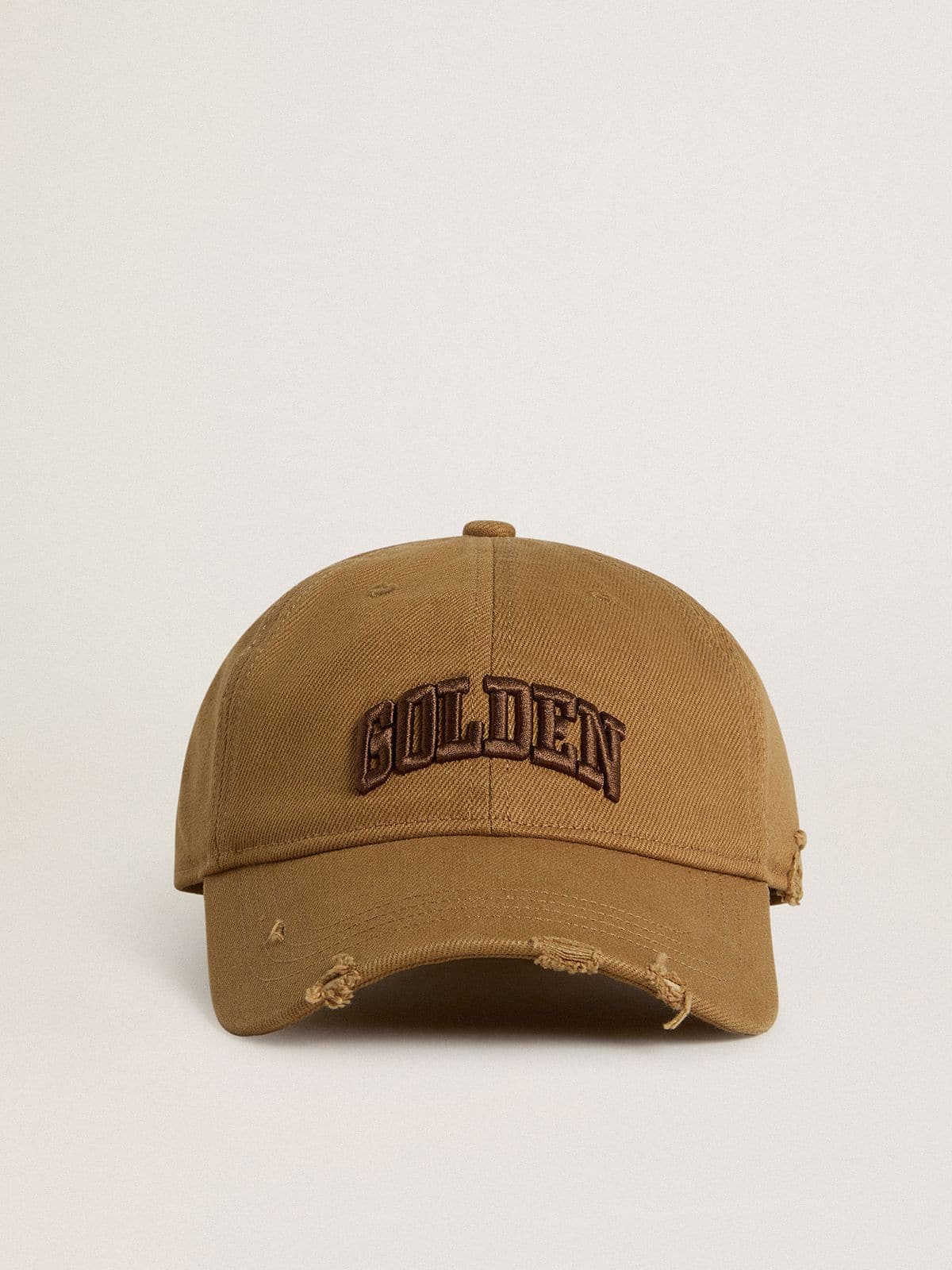 Golden Goose - Beige cotton baseball cap with a lived-in finish in 