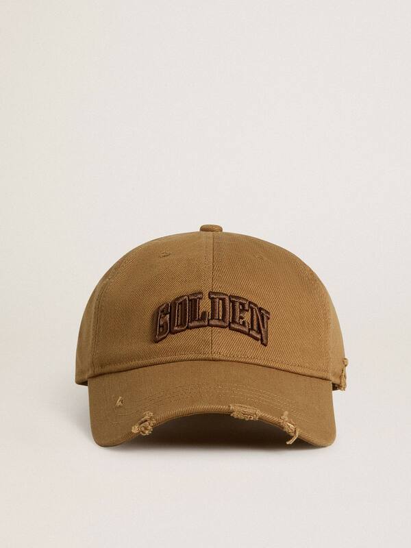 Golden Goose - Beige cotton baseball cap with a lived-in finish in 