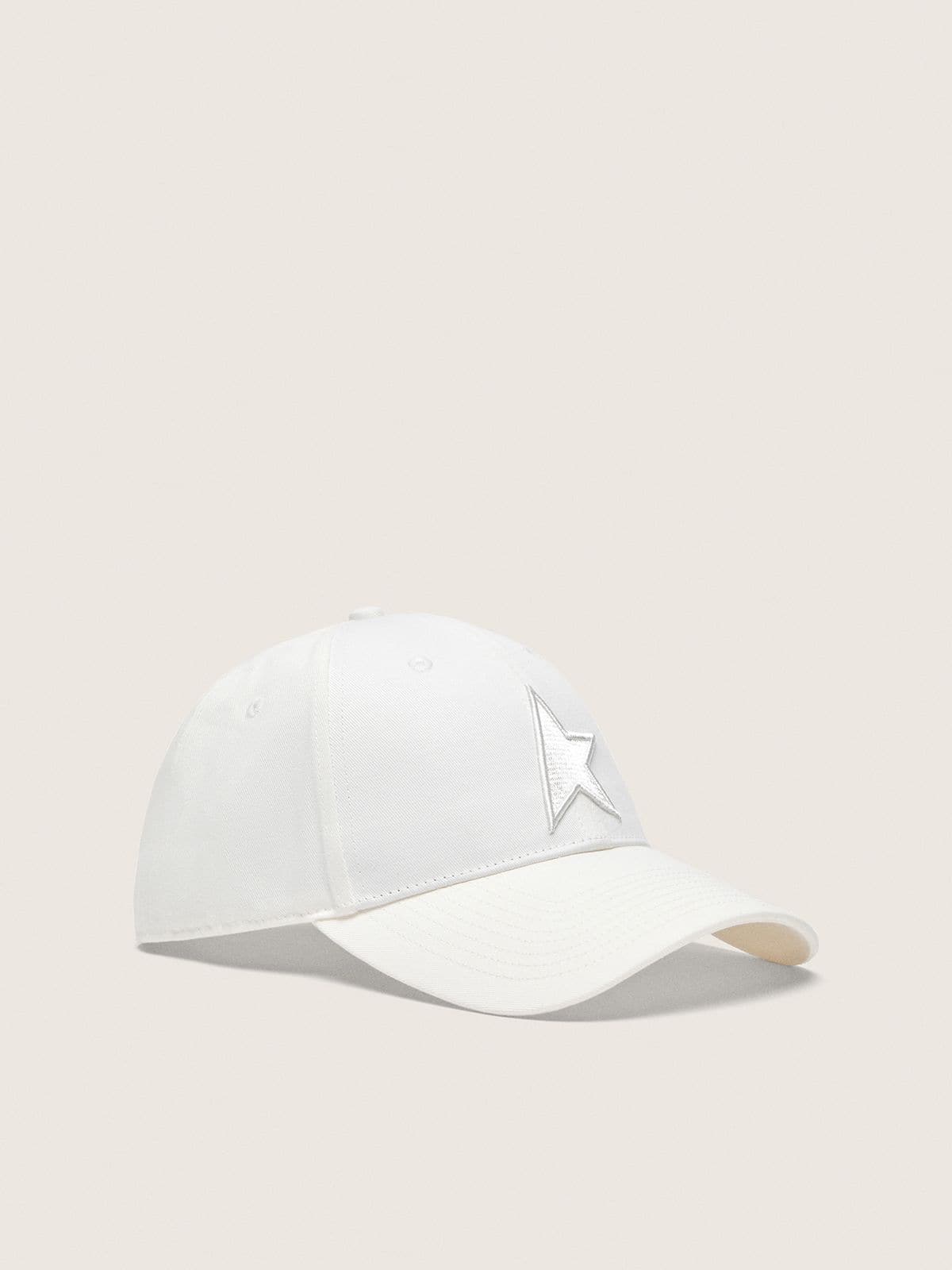 Golden Goose - White tennis-inspired cap with star, patches and pin in 