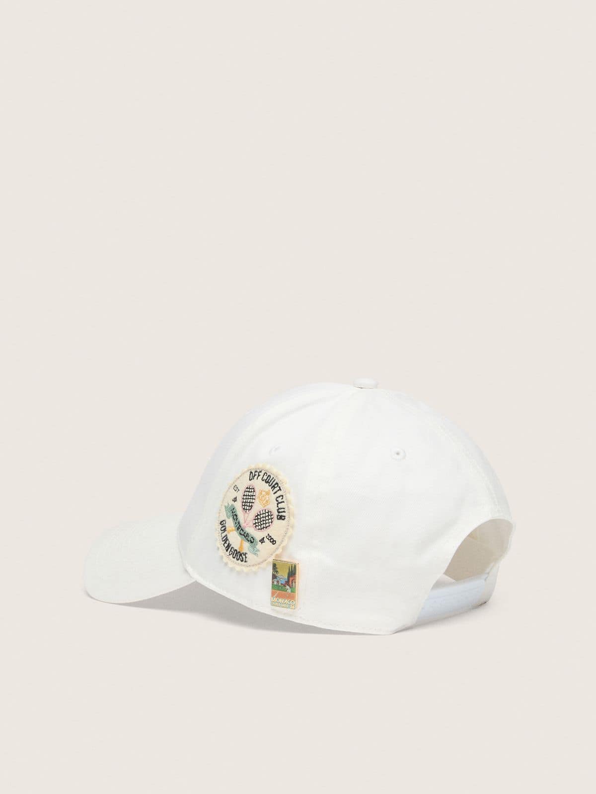 Golden Goose - White tennis-inspired cap with star, patches and pin in 
