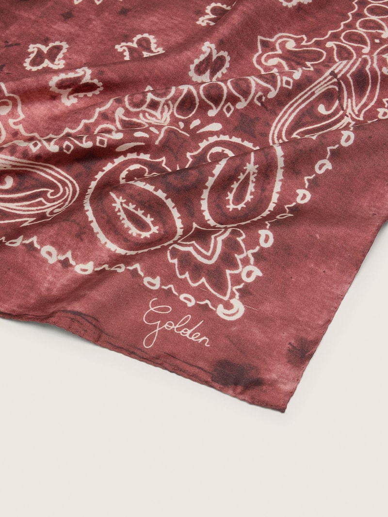 Golden Goose - Foulard bordeaux con motivo paisley in 