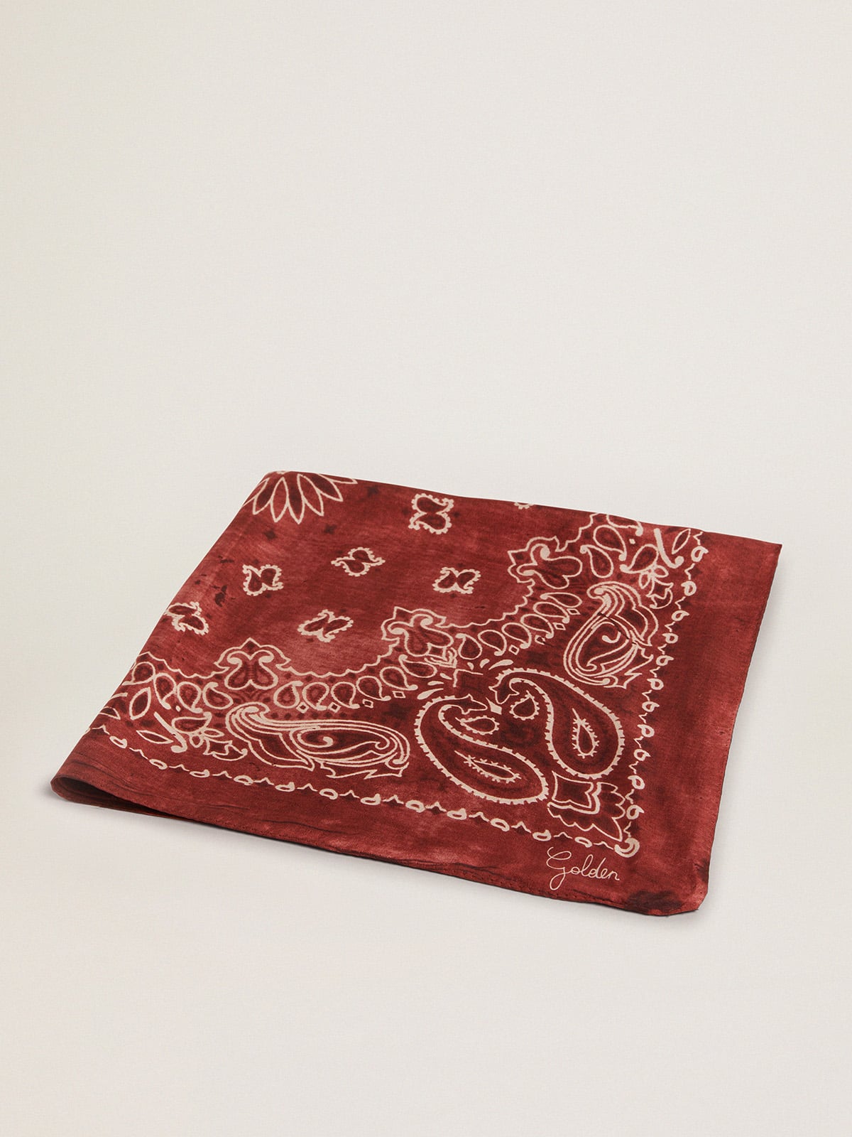 Golden Goose - Foulard bordeaux con motivo paisley in 