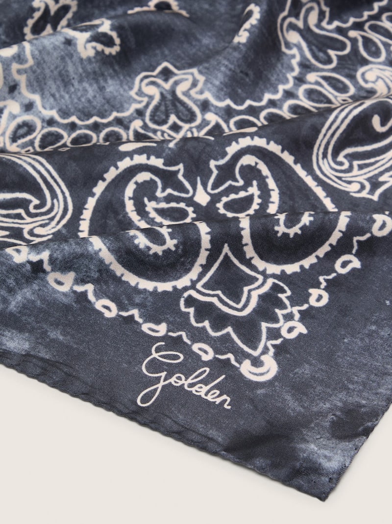 Golden Goose - Anthracite gray scarf with paisley print in 