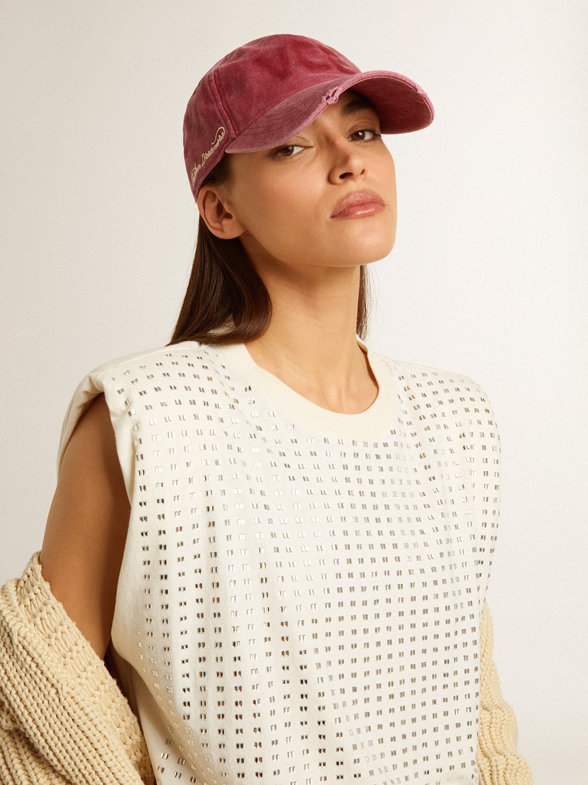 Golden Goose - Gorra de béisbol de algodón con tratamiento desgastado in 