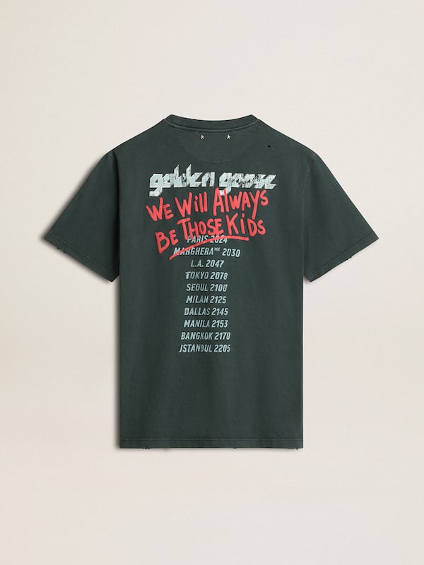 Golden Goose - Black T-shirt with multicolor print in 