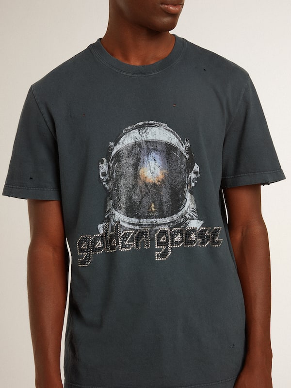 Golden Goose - Black T-shirt with multicolor print in 
