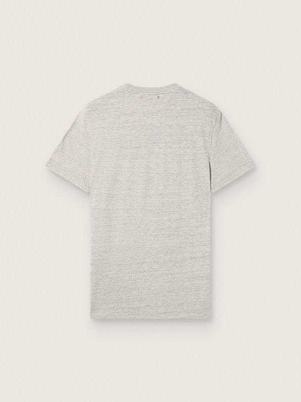 T-shirt unisexe en jersey gris chin&eacute; avec imprim&eacute; drapeau