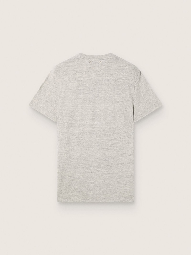 Golden Goose - Unisex-T-Shirt aus grau meliertem Jersey mit Flaggenprint in 