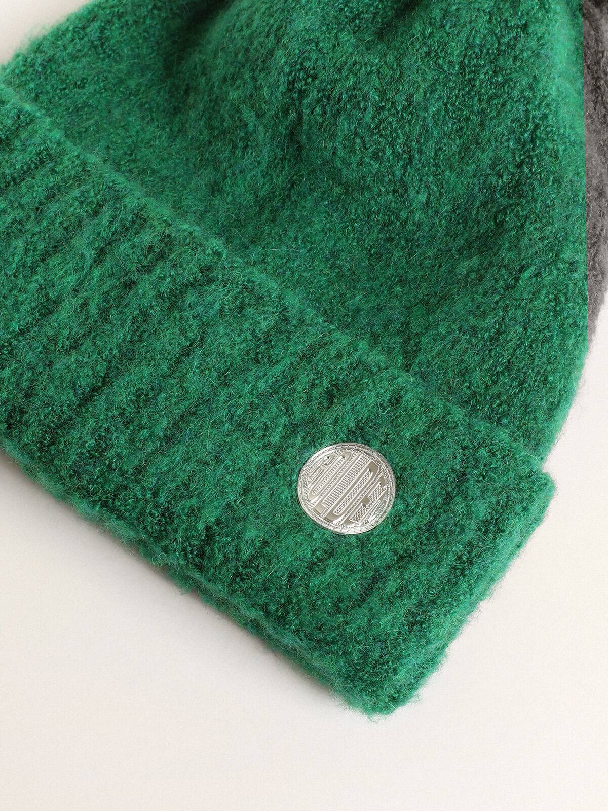 Golden Goose - Journey Collection green wool beanie with pompom in 