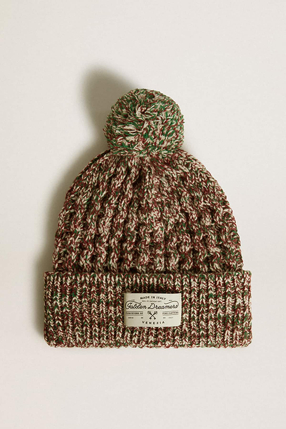 Golden Goose - Multicolored wool beanie with pompom in 