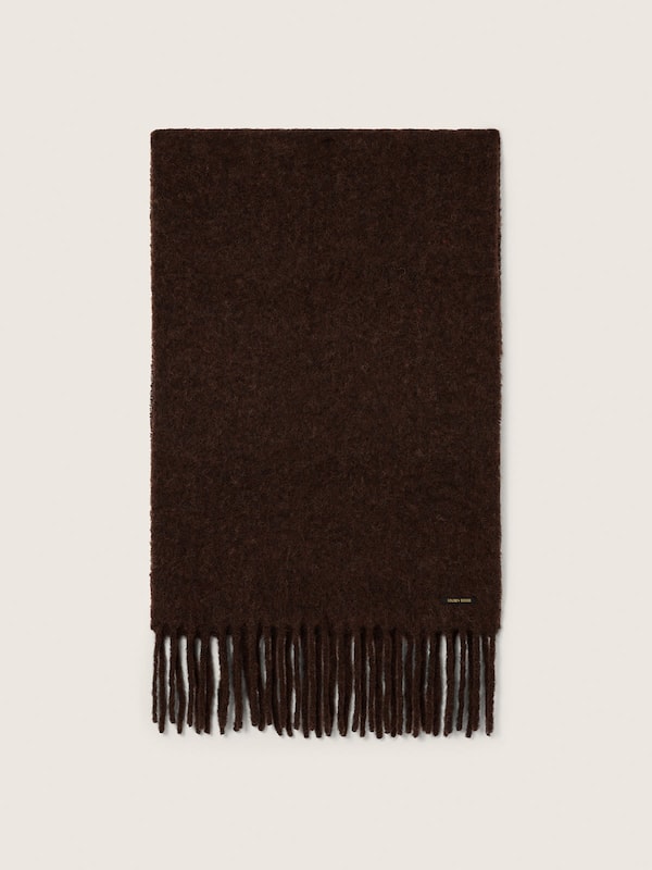 Golden Goose - Scarf in dark brown alpaca wool with fringe in 
