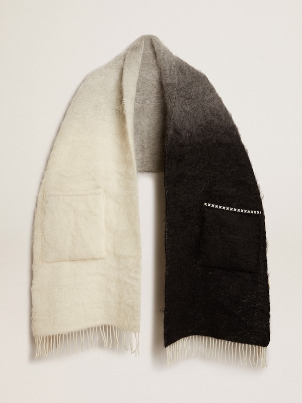 Golden Goose - Black and white scarf with pockets in 