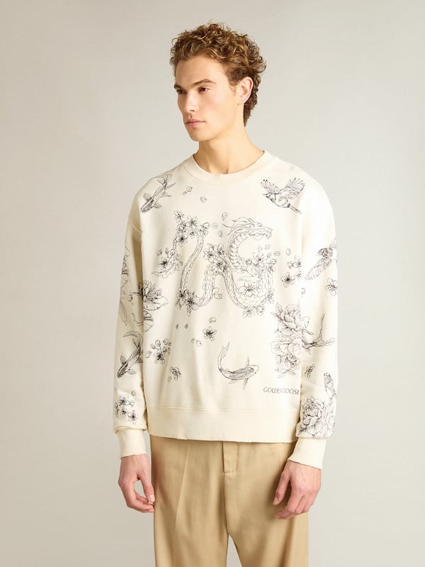 Golden Goose - Sweatshirt CNY in Lived-in-White  in 