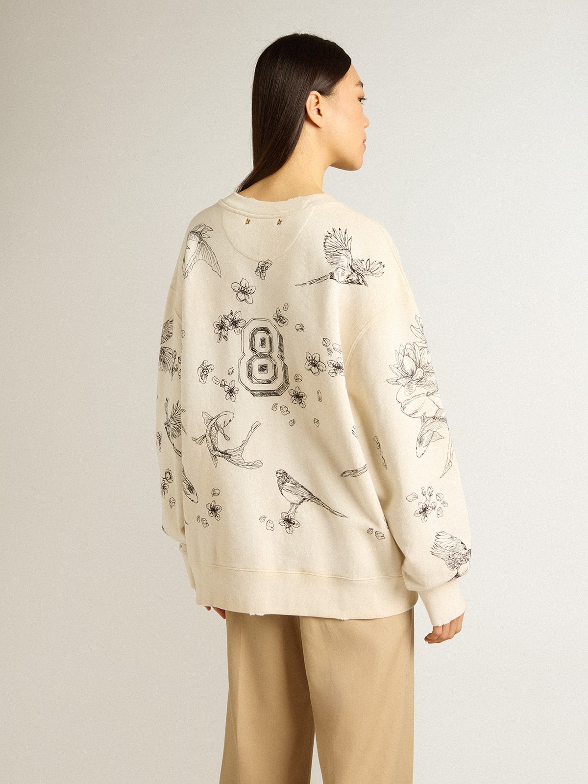 Golden Goose - Sudadera CNY color blanco envejecido  in 