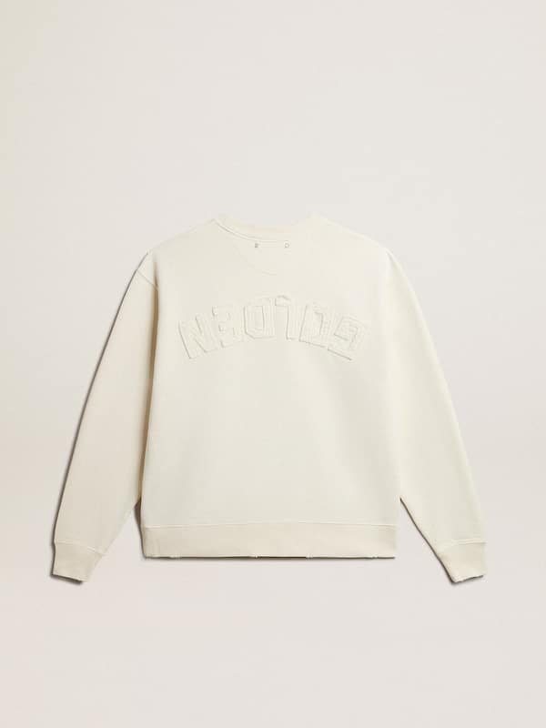 Golden Goose - Sweatshirt in aged white with reverse logo on the back - Jersey Capsule in 