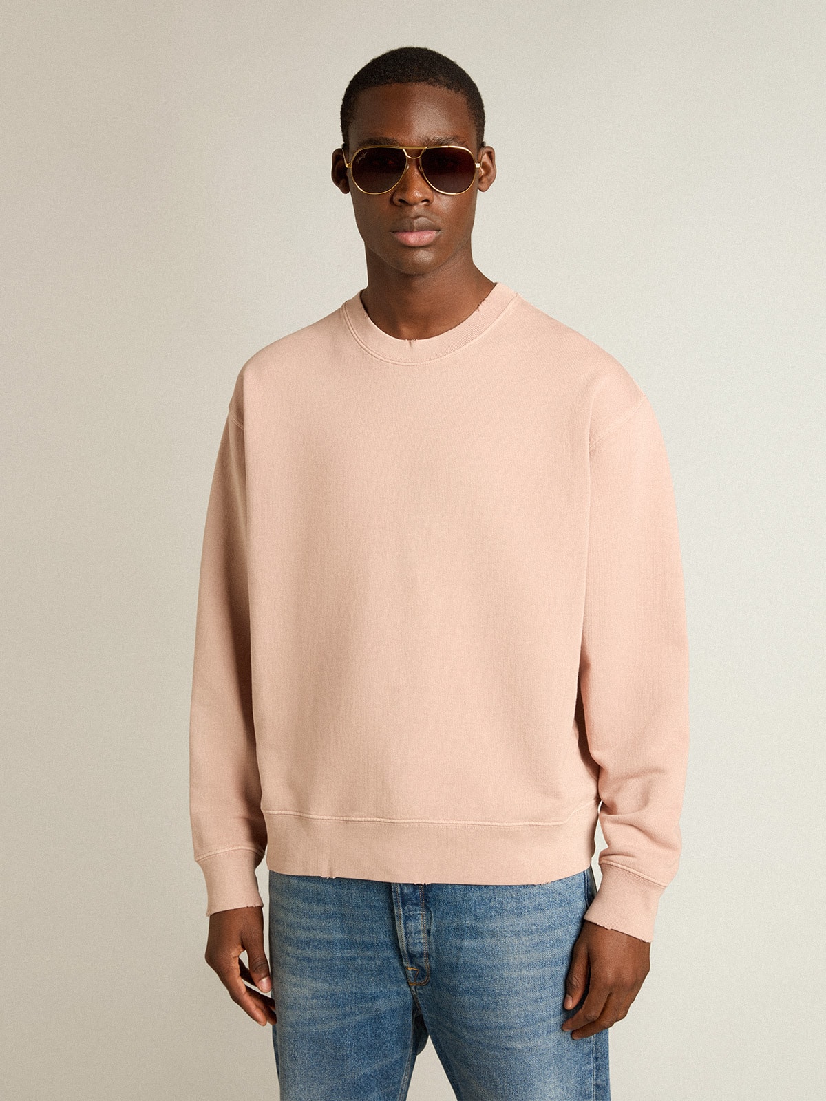 Golden Goose - Powder-pink sweatshirt with reverse logo on the back - Jersey Capsule in 