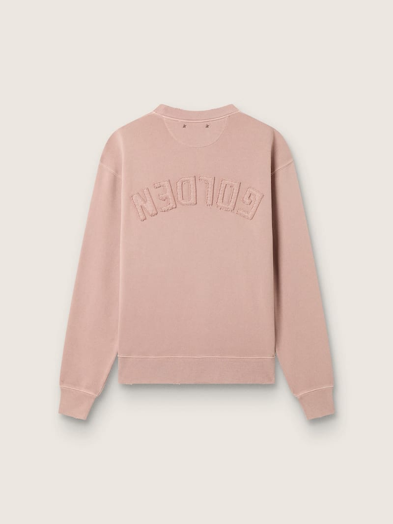 Golden Goose - Puderrosafarbenes Sweatshirt mit seitenverkehrtem Logo auf der R&uuml;ckseite - Jersey Capsule in 