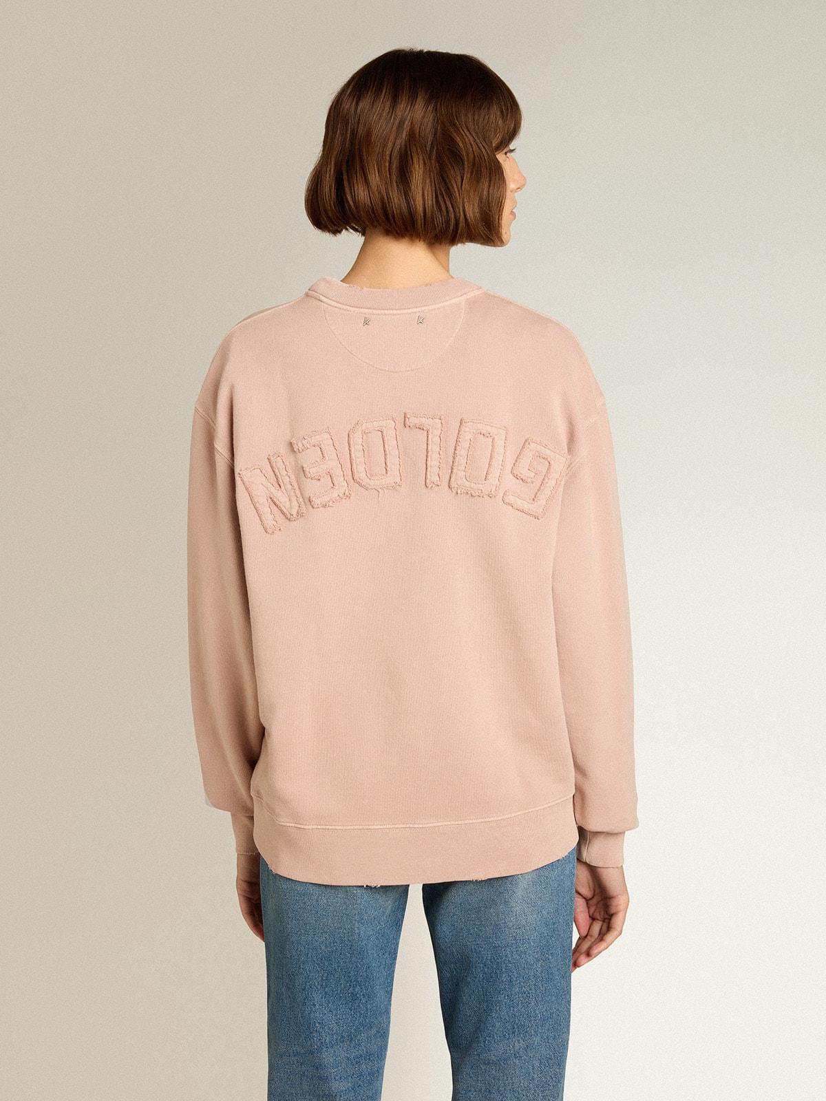 Golden Goose - Powder-pink sweatshirt with reverse logo on the back - Jersey Capsule in 