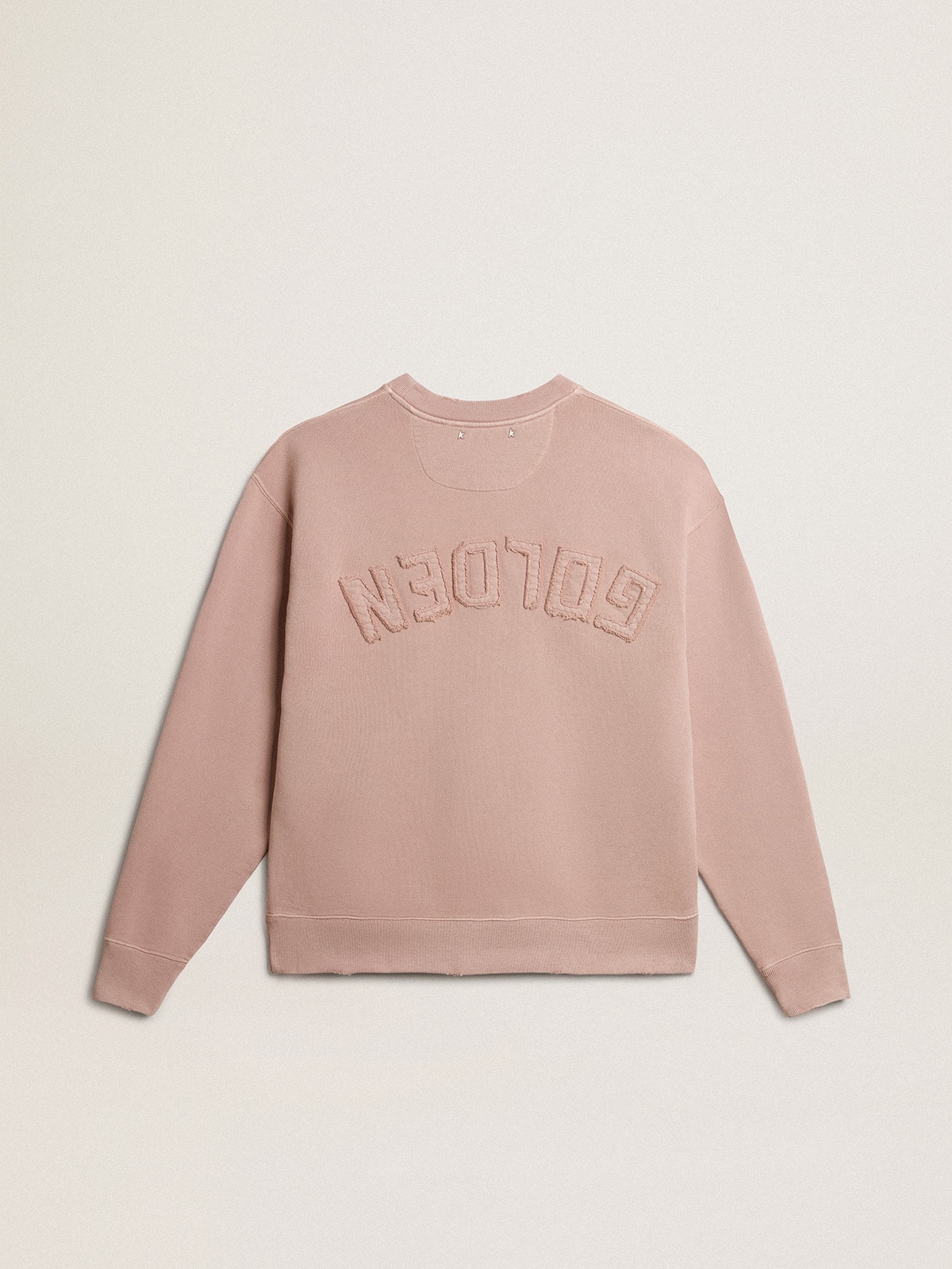 Golden Goose - Felpa di colore rosa cipria con logo reverse sul retro - Jersey Capsule in 