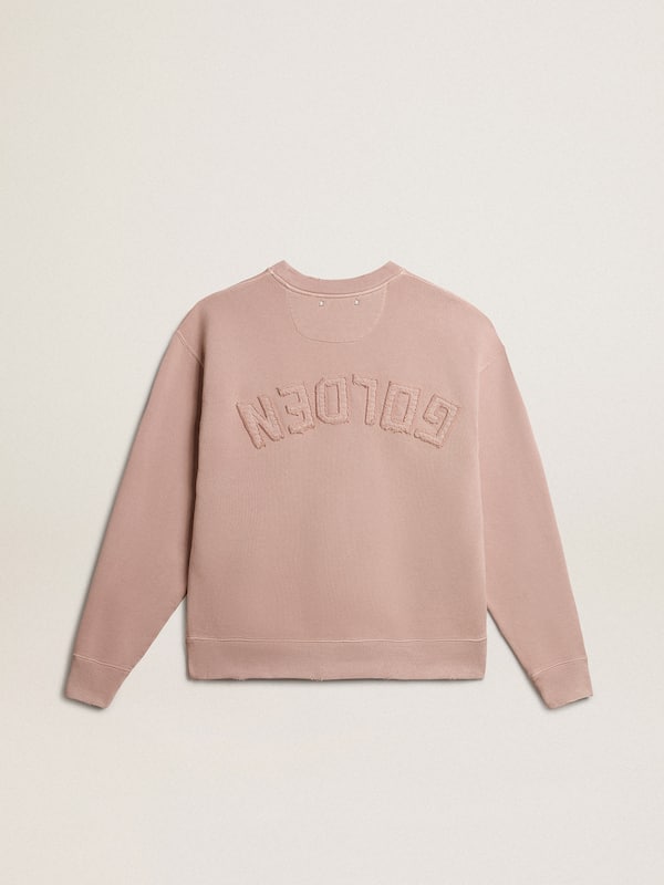 Golden Goose - Powder-pink sweatshirt with reverse logo on the back - Asian fit in 