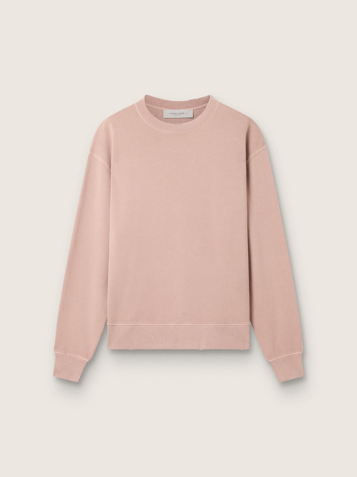 Sweat-shirt rose poudré avec logo inversé dans le dos - Jersey Capsule — Golden Goose
