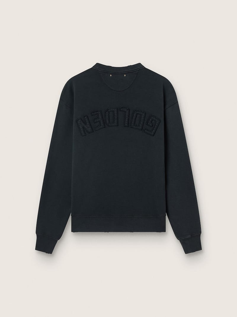 Golden Goose - Felpa di colore nero lavato con logo reverse sul retro - Jersey Capsule in 