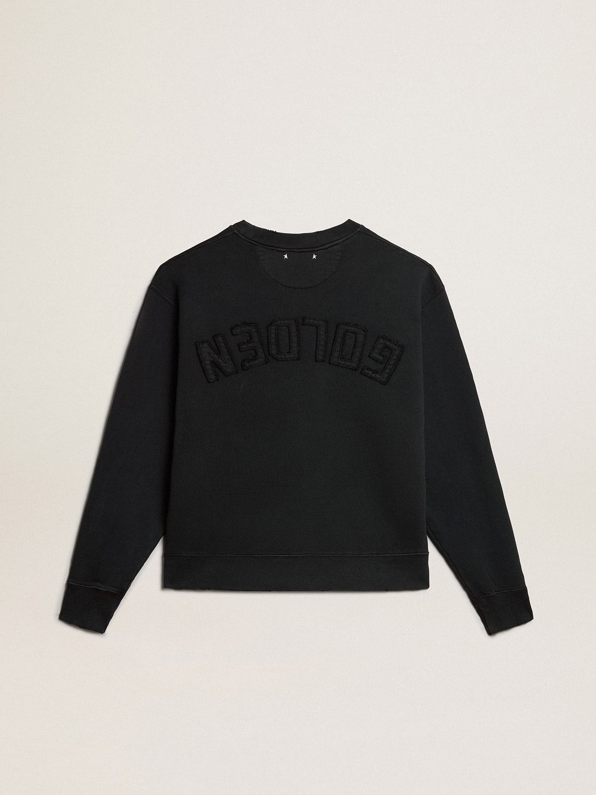 Golden Goose - Sweatshirt in washed black with reverse logo on the back - Jersey Capsule in 