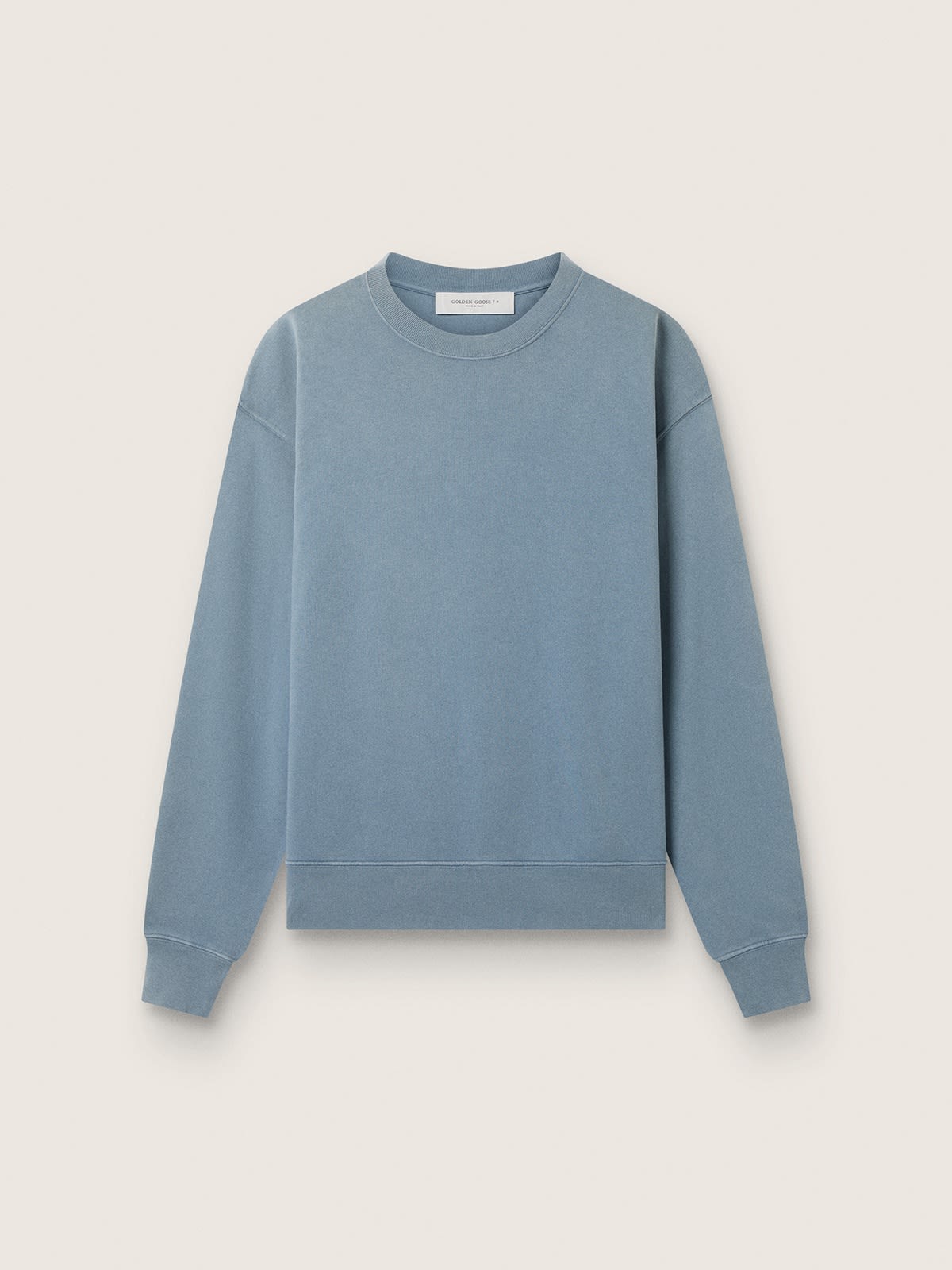 Sweat-shirt bleu pastel avec logo inversé dans le dos - Jersey Capsule — Golden Goose
