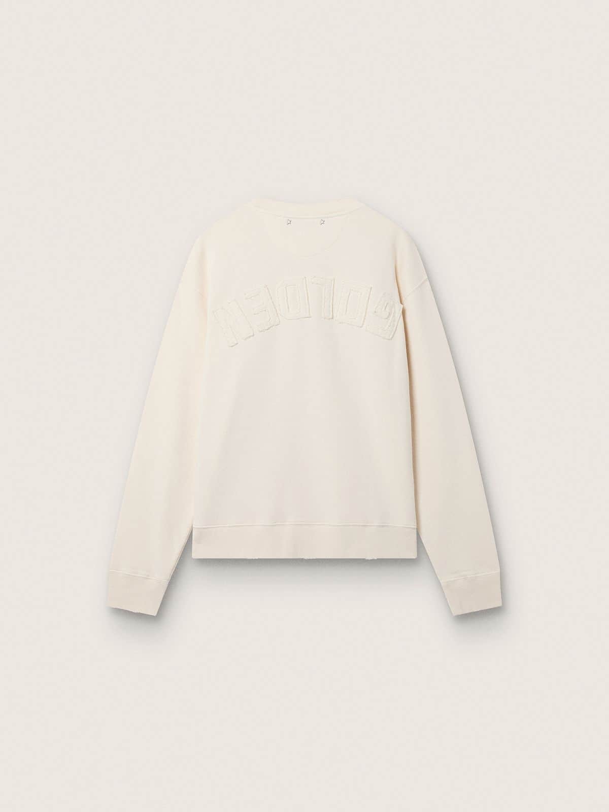 Tennis-inspired cream LTD sweatshirt with embroidered patch