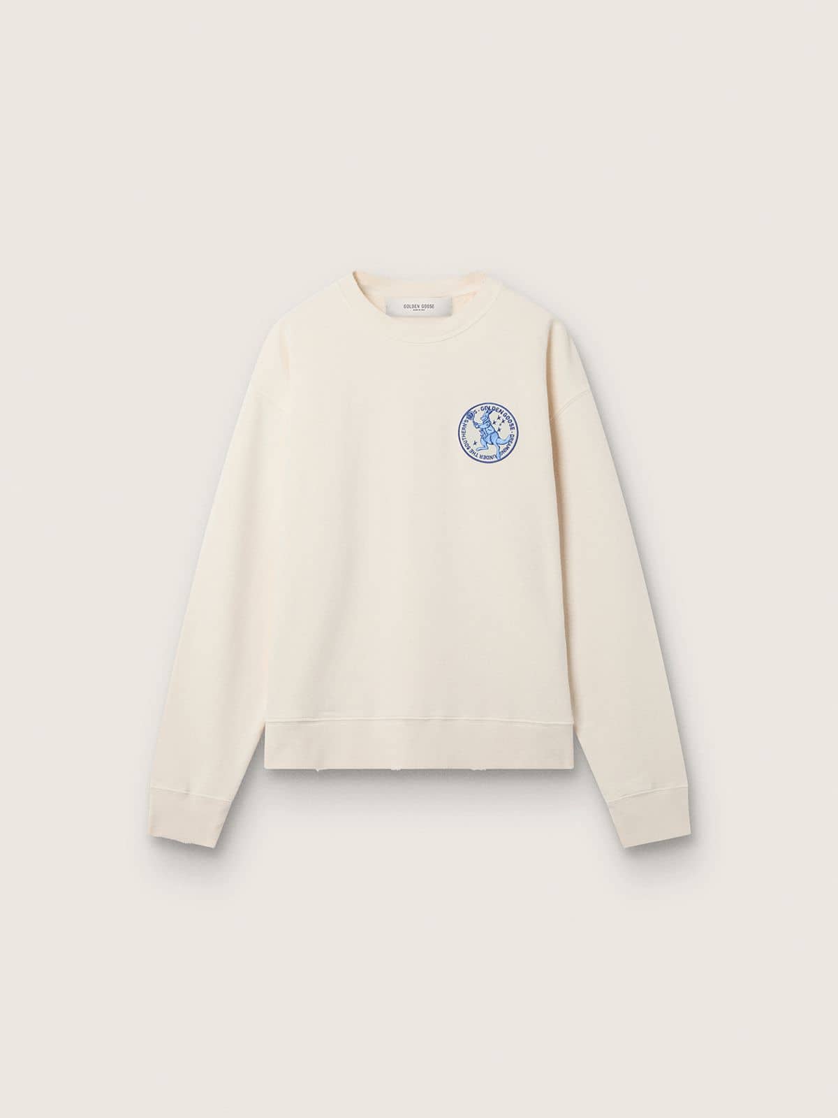 Golden Goose - Tennis-inspired cream LTD sweatshirt with embroidered patch in 