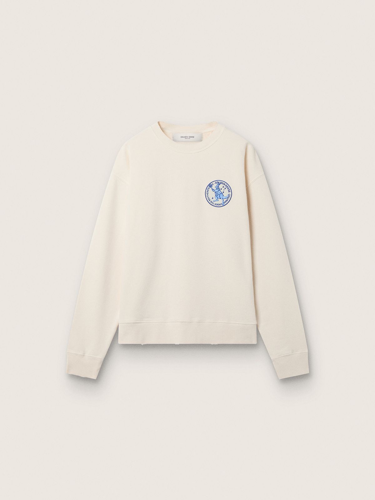 Sweat-shirt crème avec patch brodé — Golden Goose