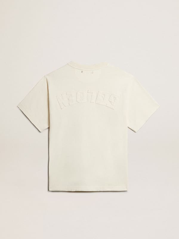 Golden Goose - T-shirt in aged white with reverse logo on the back - Jersey Capsule in 