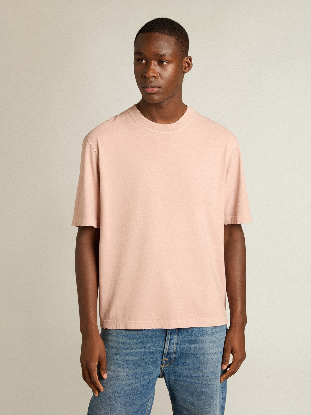 Golden Goose - Powder-pink T-shirt with reverse logo on the back - Jersey Capsule in 