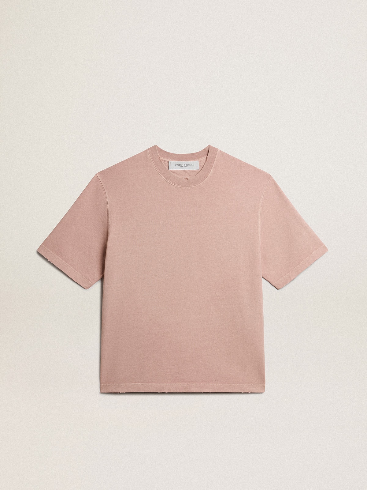 Powder pink T shirt with reverse logo on the back Jersey Capsule Golden Goose