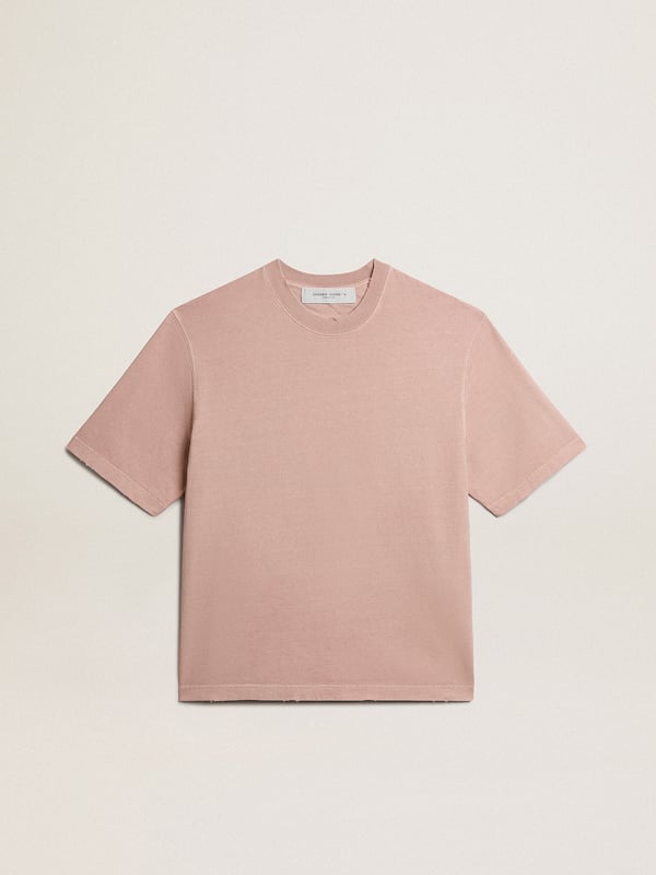 Golden Goose - Camiseta de color rosa pálido con logotipo invertido en la espalda - Jersey Capsule in 