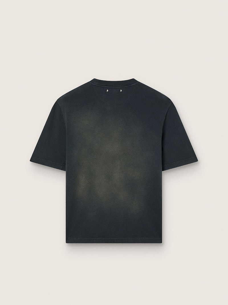 Golden Goose - Unisex-T-Shirt aus schwarzem Baumwolljersey mit gesticktem Logo in 